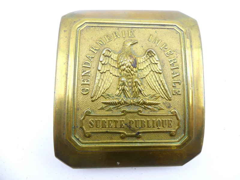 PLAQUE DE BAUDRIER GENDARMERIE IMPERIALE SECOND EMPIRE.